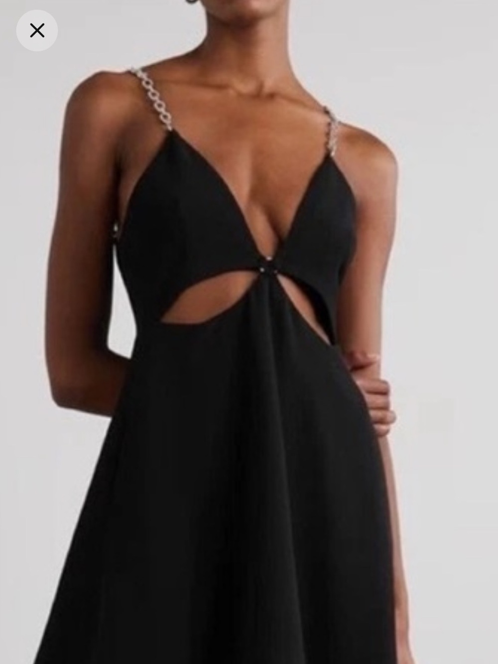 Jonathan Simkhai, black crystal strap Ellis mini dress NWT